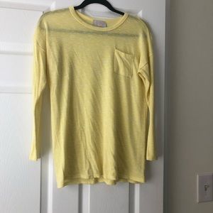 Coveted Clothing Lemon yellow top with front pocket size S